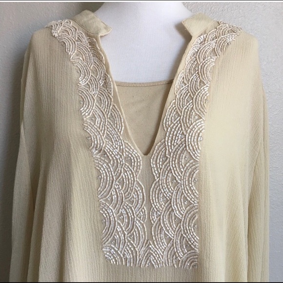 CHICOS Tunic Flowy Loose-Long Sleeve - Picture 2 of 7